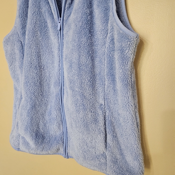 Croft & Barrow Light Blue Fleece Vest Womens Medium Sleeveless Fall Layering - Picture 4 of 8